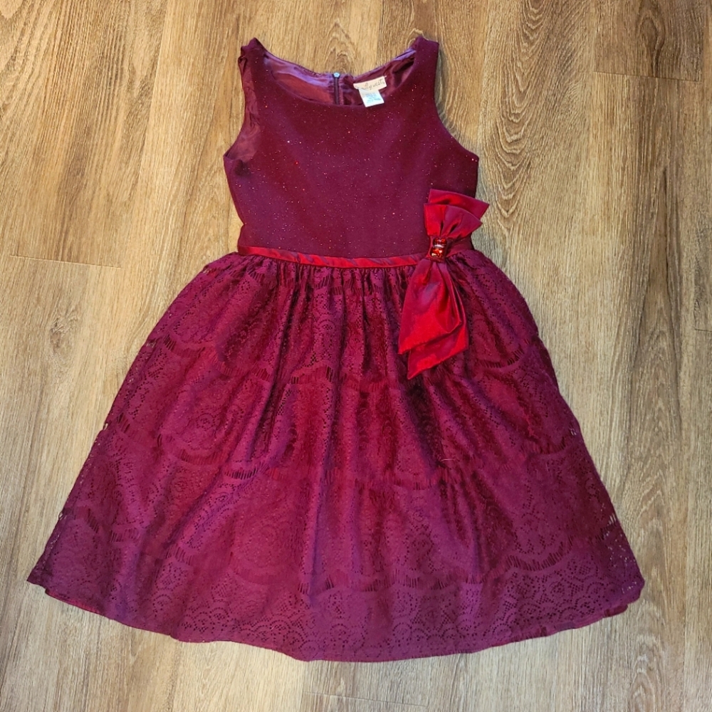 Girls Burgandy dress